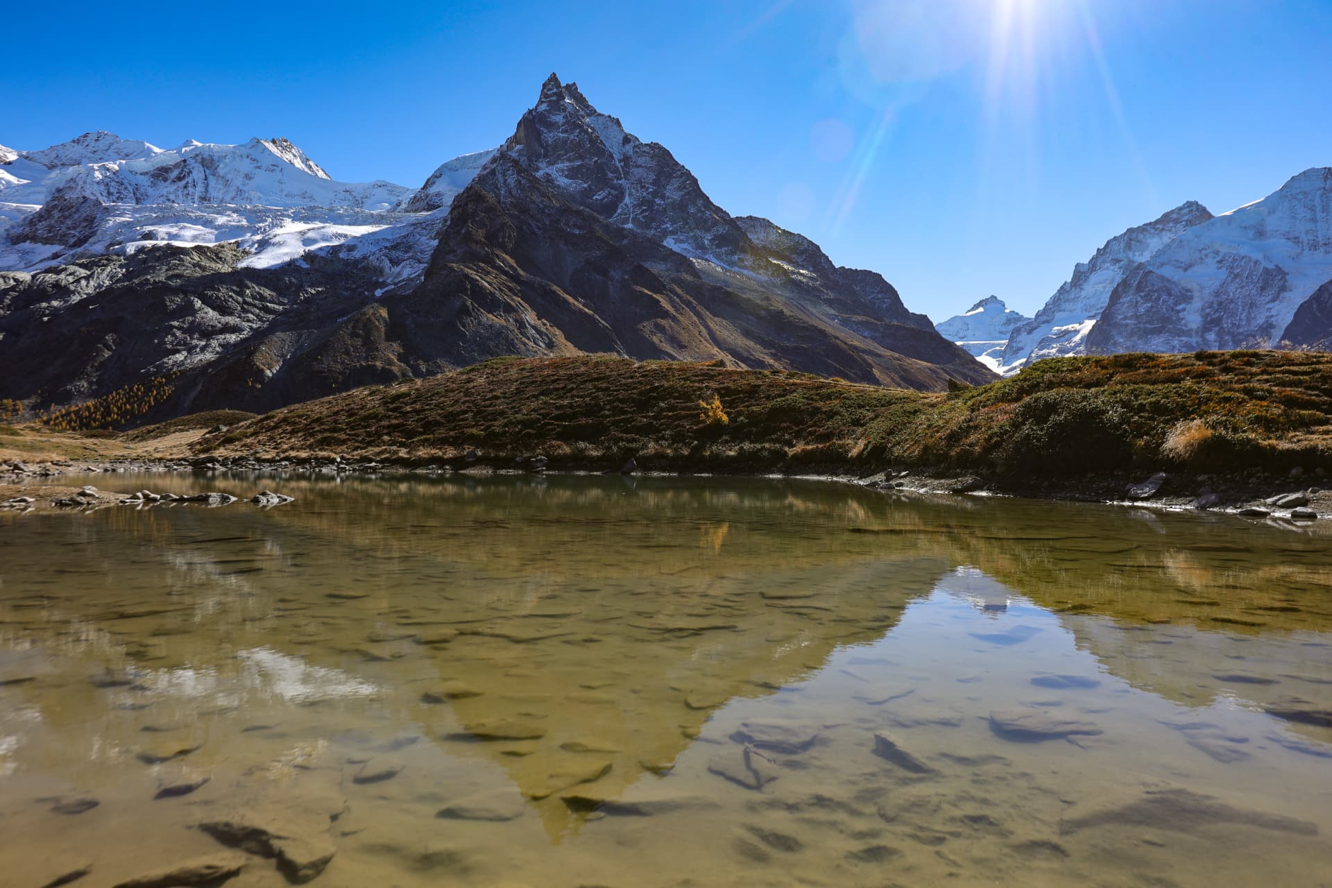 Lac d'Arpitettaz — Wanderung von Zinal zum See unter dem Weisshorn