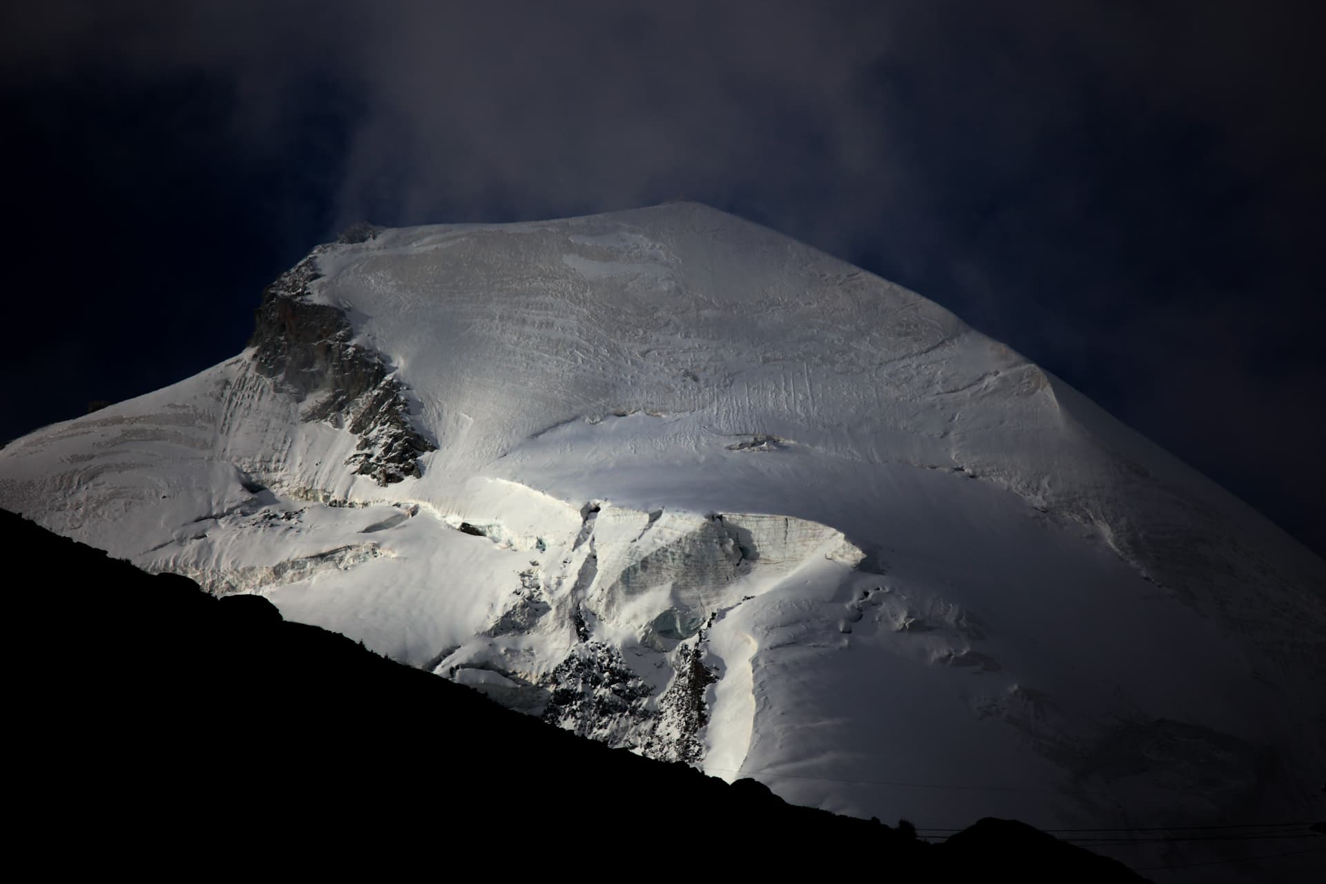 Allalinhorn (4027 m) ab Mittelallalin — windiges Ende September